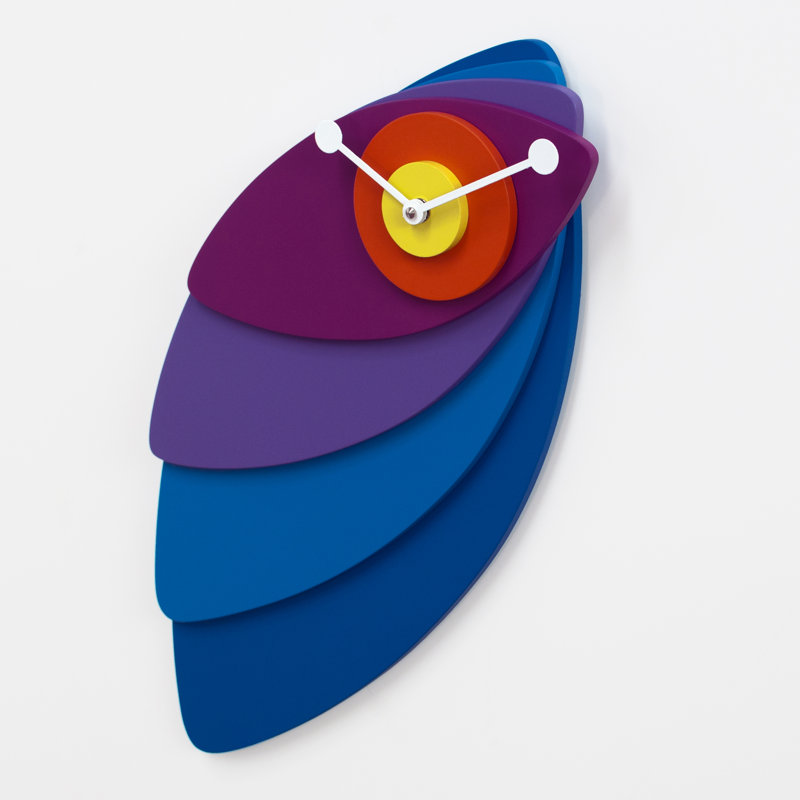 SanderSon Wood Wall Clock, Blue
