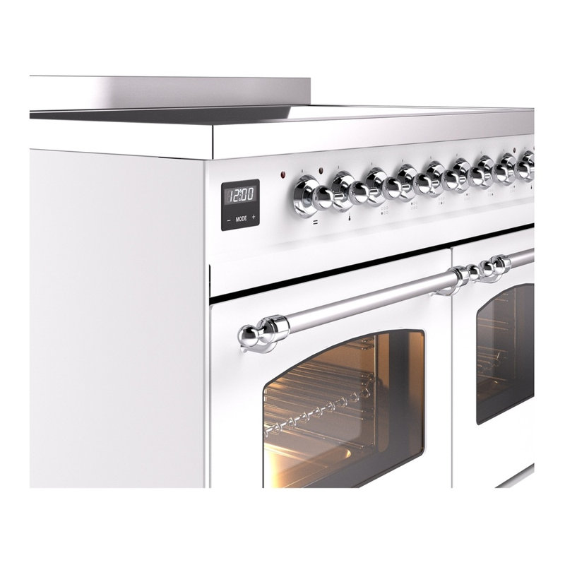 ILVE Nostalgie II 40 in Induction Range, White/Chrome