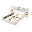 Grand lit tapissier en velours beige