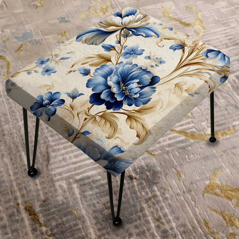 Repose-pieds Cobalt Blue Ornate