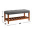 Banc rembourré en tissu avec rangement ouvert-989617574