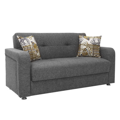  Ferrara Twin 27.6'' Upholstered Tufted Convertible Sofa, Firm Seat Cushion