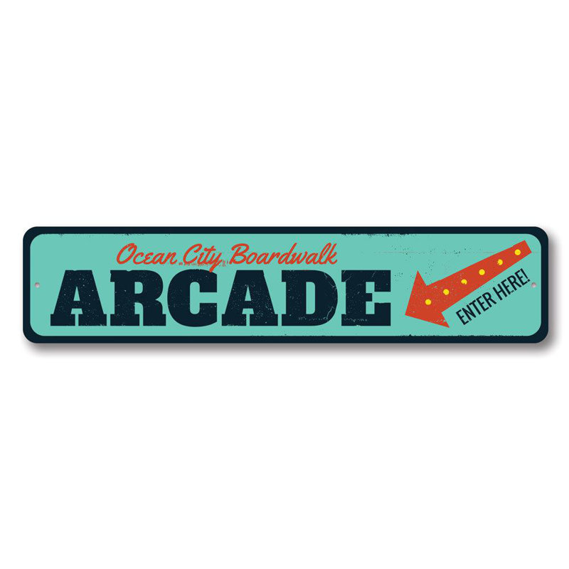 Panneau en aluminium Boardwalk Arcade, H 6 po x l 24 po x P 0,06 po