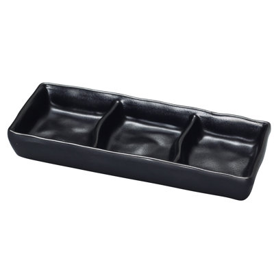 Black Pearl Triple Melamine Condiment Server