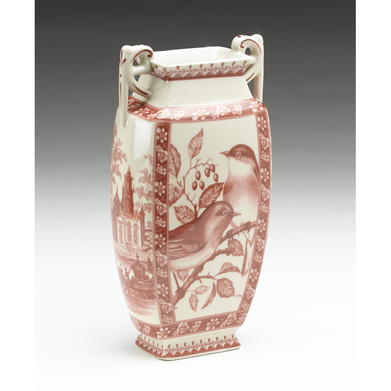 Table Vase, Red/Cream