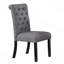 Ensemble de 2 chaises de salle à manger en tissu gris anthracite