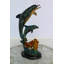 Statue de sirène en bronze enchanteresse avec deux dauphins Nifao