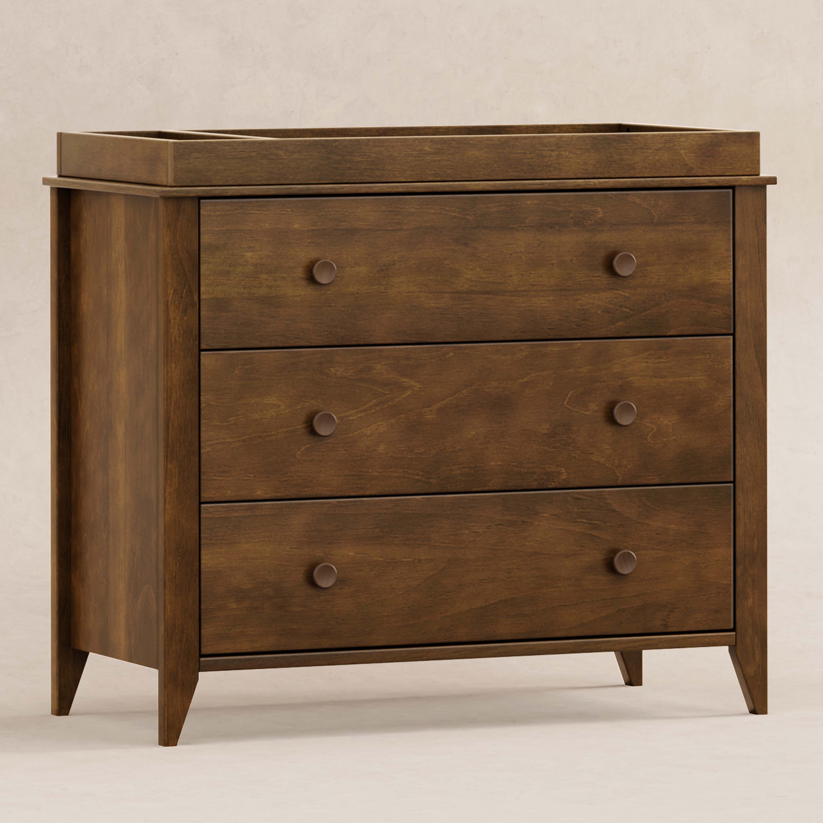serta mid century modern 3 drawer dresser with changing top Babyletto Sprout 3-Drawer Changer Dresser with Removable Changing Tray Natural Walnut