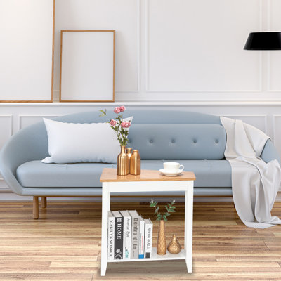 Guzi Simple And Irregular Sofa Table Light Walnut Colour White
