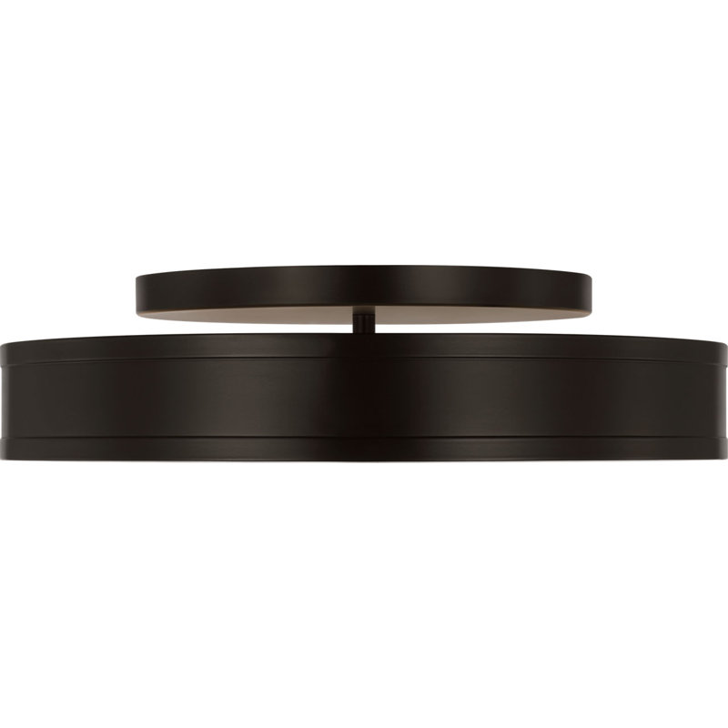Dupont Round Semi Flush, Aged Iron, 4" H x 16" W x 16" D