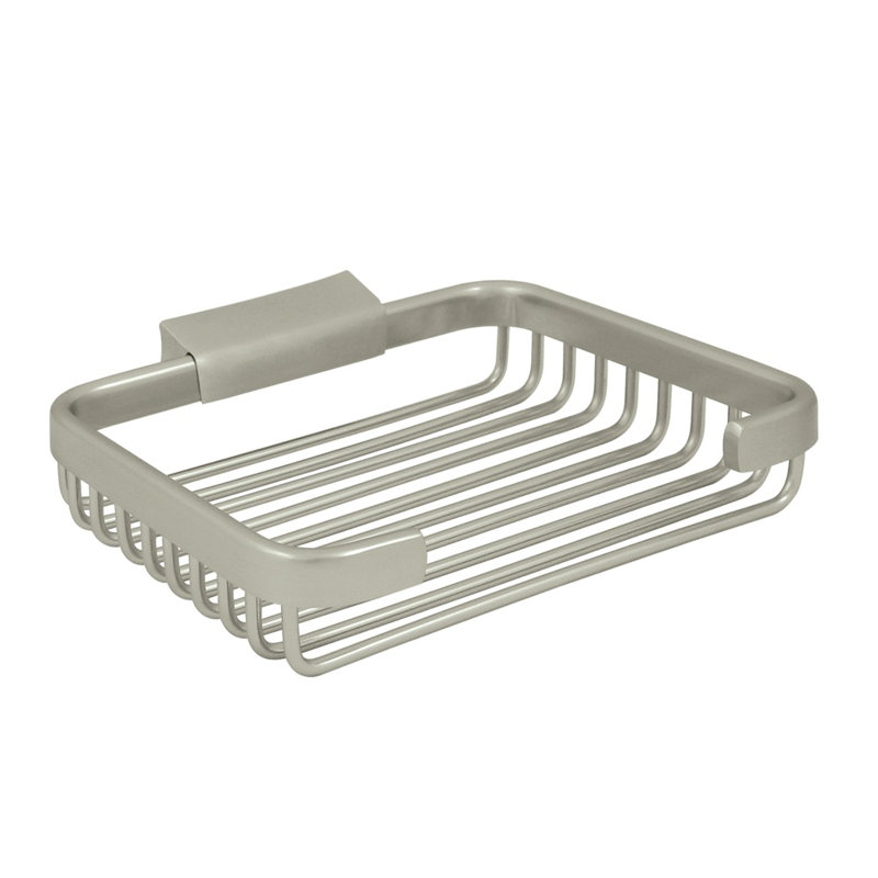 3F5BED002C7F4E5D804C17F614EDEDE9 Panier en métal, porte-savon rectangulaire en nickel brossé de 6 po, Nickel brossé