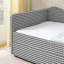 Lit de jour une place en tissu vichy avec lit gigogne, poche de rangement latérale, structure en bois massif, canapé-lit pour chambre d'enfant ou chambre d'amis - Noir-376507435-376507444