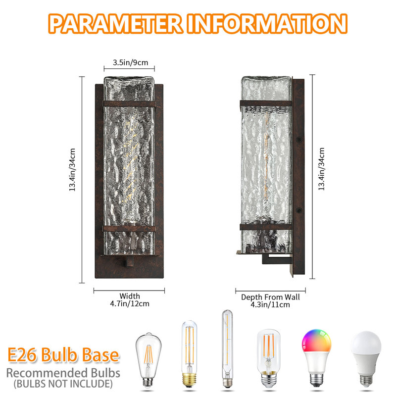 Metal and Glass Wall Light