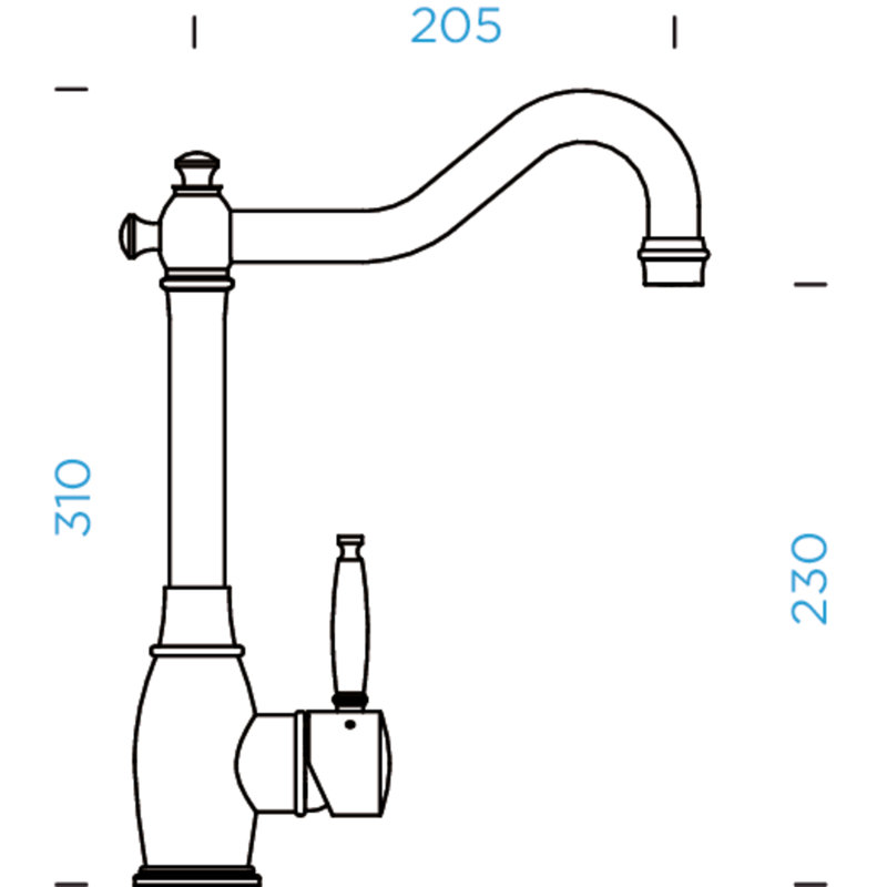 Schock Single Lever Monobloc Tap, White/Gold