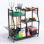 Garage Rolling Garden Tool Organizer Stand - Mobile Storage Rack for Yard & Lawn Tools (Rakes, Brooms, Mops, Hoses) - Heavy-Duty Organizer Cart, Matte Black