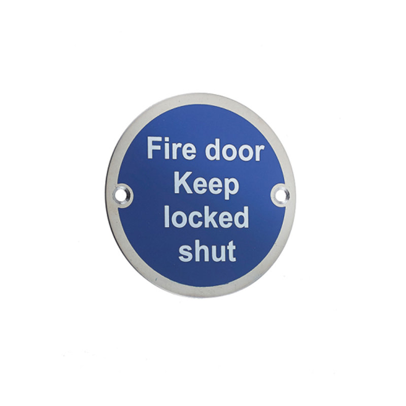 Dia.SAA F.D.K.L.S Sign, Polished Stainless Steel