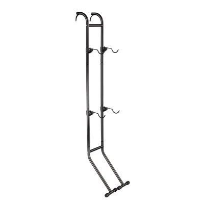 Freestanding Vertical Bike Storage Rack for 2 Bikes, Adjustable Hooks, Durable Carbon Steel Floor Stand, Suitable for Garage, Apartment, or Home, Black
