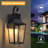 1 - Light 16''H Black Iron Tempered Glass Outdoor Wall Light with Dusk to Dawn-1607641010