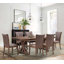 Mid Century Modern Dining Table Set For 7,Rectangular Table And 6 Kitchen Room Chairs,7 Piece Kitchen Table Set For Dining Room,Faux Leather Upholstered 6PCS Side Chairs