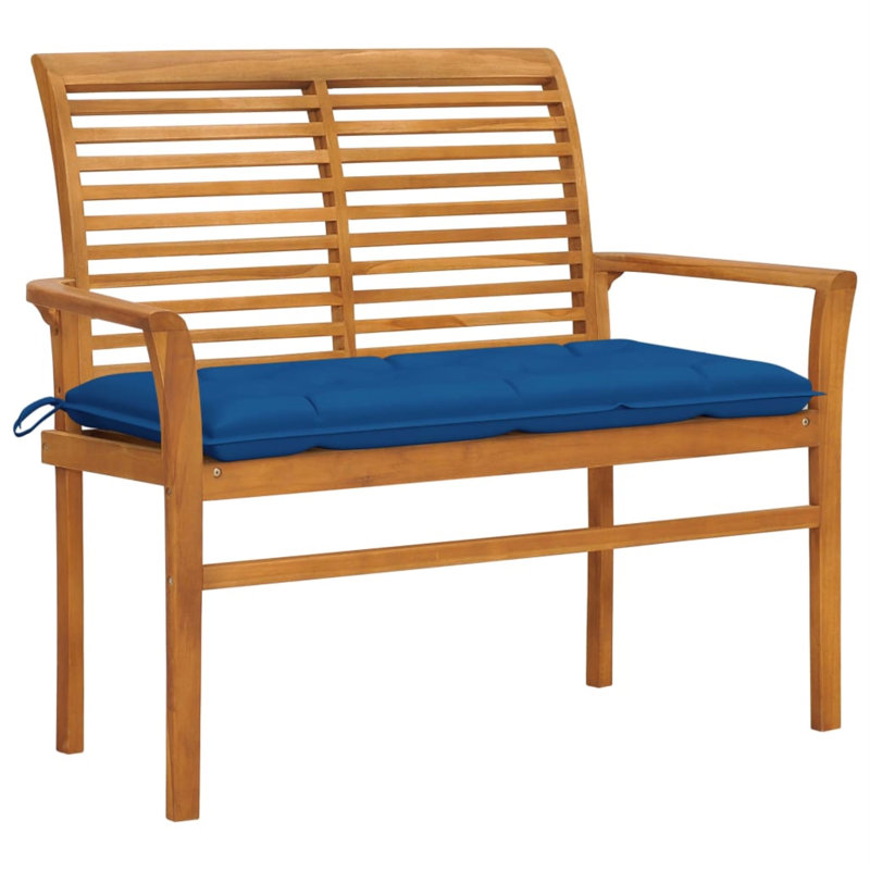 Banc de jardin en teck Jolett, Bleu