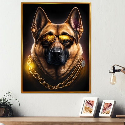 «German Shepherd Gangster in NYC II», impression sur toile