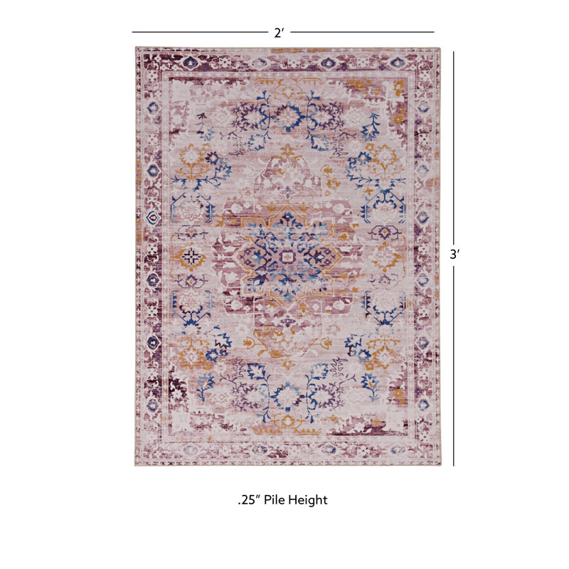 Cloris Machine Washable Area Rug, Rectangle 2' x 3'