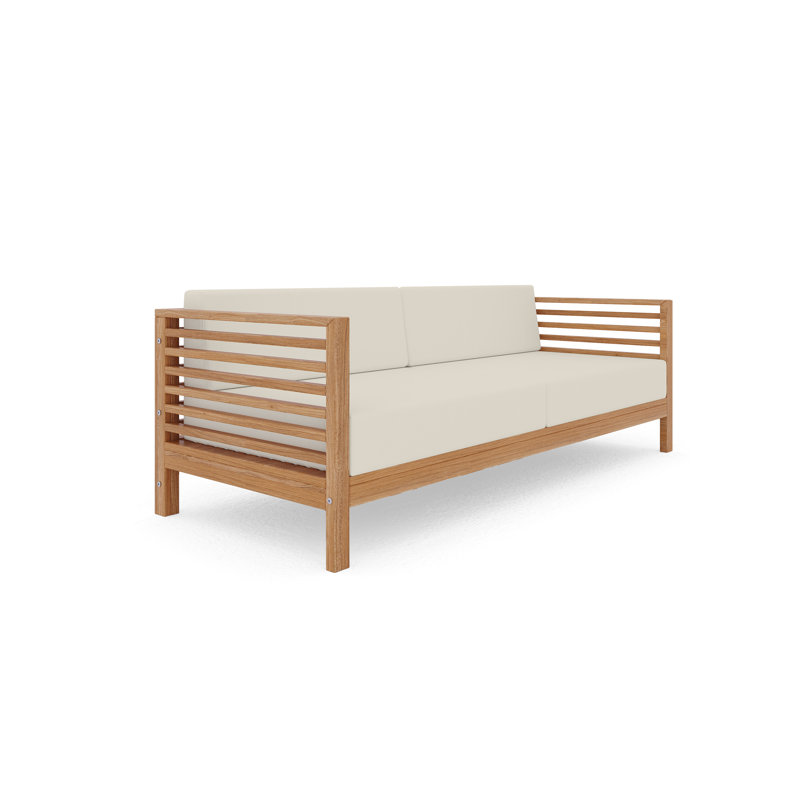 Amblewood Summer Teak Outdoor Sofa, Canvas Canvas Sunbrella® Canvas