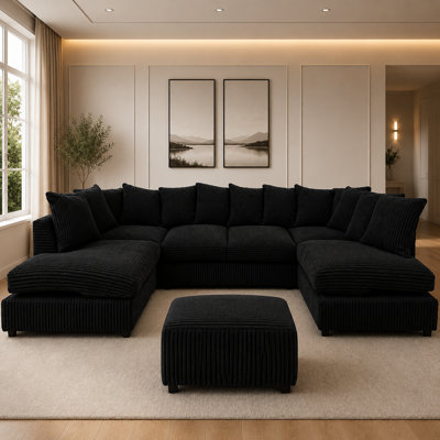 5 Seater Corduroy Corner Sectional