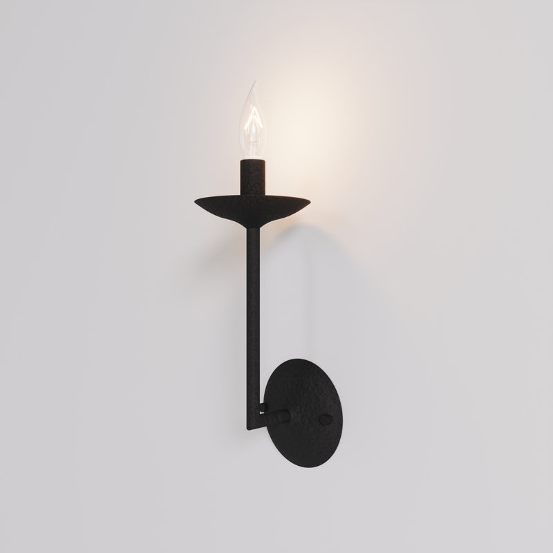Le Marais 1 - Light Candle Wall Light, Charcoal French Plaste