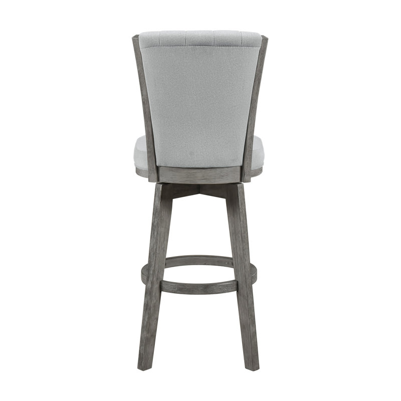 Chaises de pub de style pub en velours gris - structure en bois massif, pivotant à 360 degrés, construction transitionnelle, revêtement