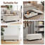 Banc multi-fonctionnel pour repose-pieds avec couvercle rabattable en bois et coussin-439540614