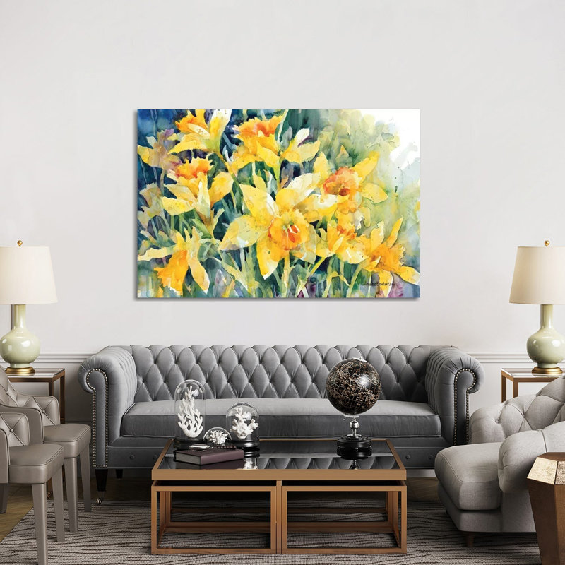 Daffodil Party by Annelein Beukenkamp - Wrapped Canvas Painting, 152.5 cm H x 101.5 cm W