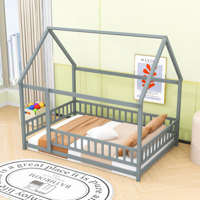 Hammondsport House Bed and Mattress with Bookcase by Harper Orchard