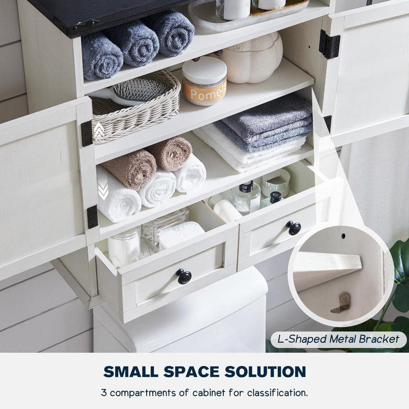 Bathroom Cabinet, White/Black