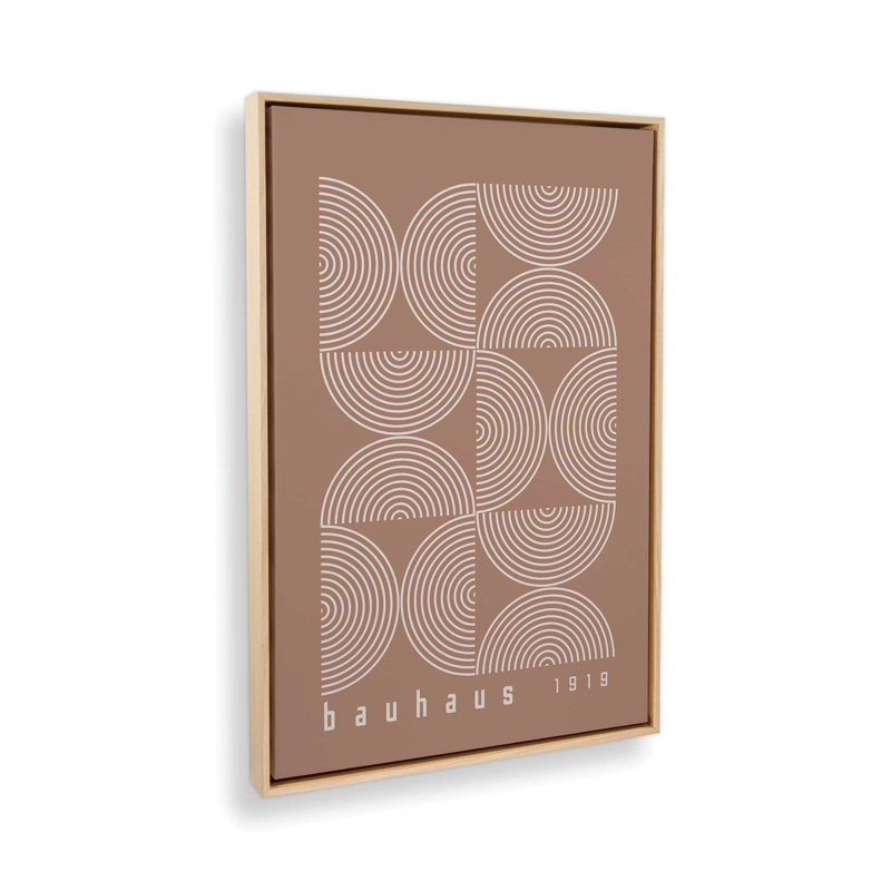 Bauhaus Composition Poster, American Maple Floater Framed, 18.75" H x 12.75" W, Brown