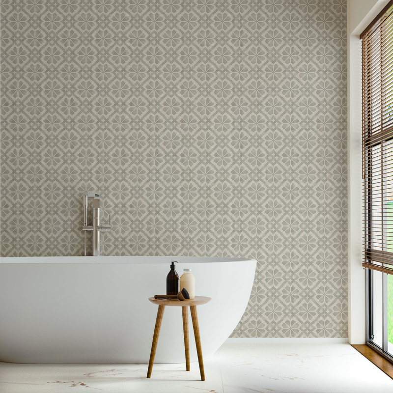 Villa Mosaic - Walnut Wallpaper