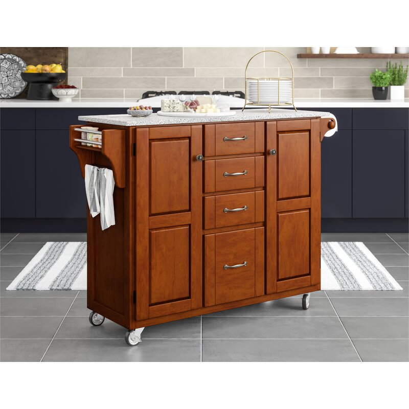 Red Barrel Studio® Littrell Granite Kitchen Island & Reviews | Wayfair