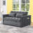 Eiri 55'' Wide Convertible Velvet Sleeper Square Arm Sofa Bed with Reclining Backrest and 2 Throw Pillows-349733505