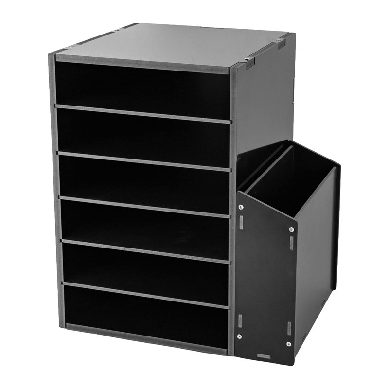 Classeur empilable en bois manufacturé Jazziah, Noir