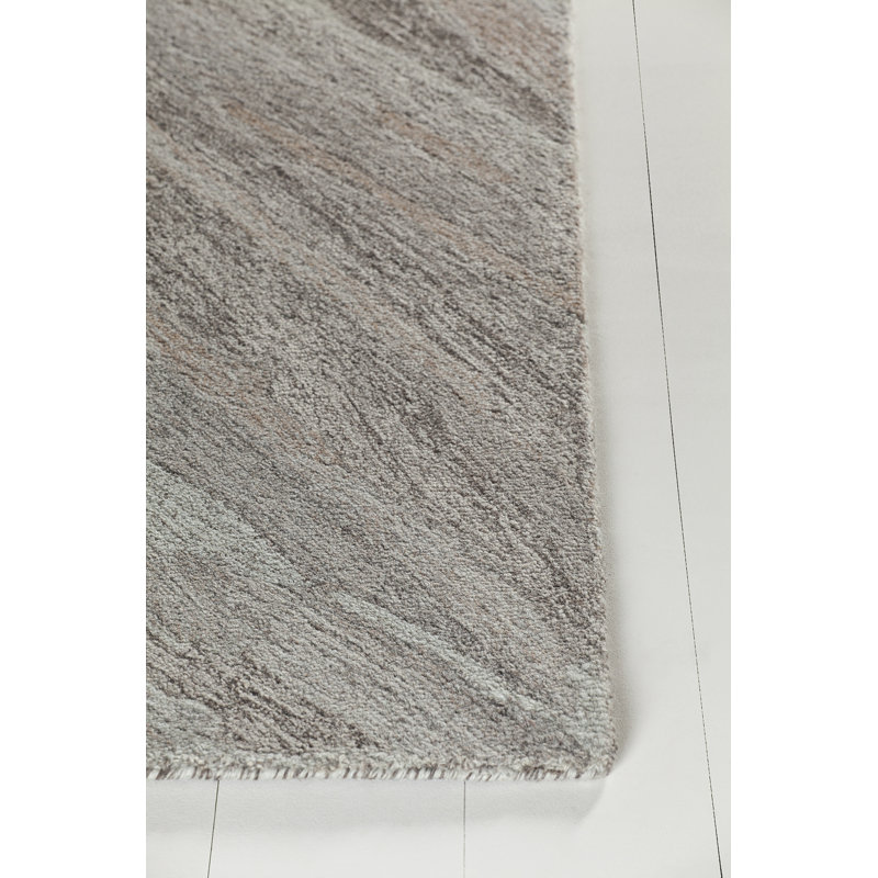 Tapis gris en laine touffeté à la main Marinn, Rectangle 5 pi x 7 pi 6 po
