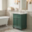 Meuble-lavabo moderne de 24 po de couleur verte avec un tiroir basculant, des charnières à fermeture douce et silencieuse, une structure à dossier ouvert et des pieds tournés en boule, une structure de qualité supérieure résistante à l'humidité et à l'humidité-130981900