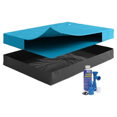 Ensemble de matelas à lit rigide GRATUIT-FLOW - Comprend un ensemble de remplissage et de vidange - Climatiseur d'eau 8 oz et doublure autoportante - Vinyle robuste - Structure NON incluse - Grand