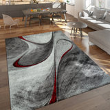 Pawlak Abstract Gray/Black Area Rug