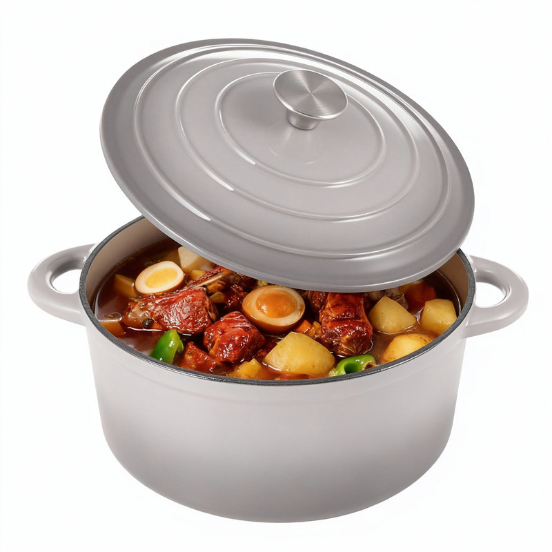 Casserole de 6 pte, 500 ° F, résistante à la chaleur avec couvercle autoportant pour toutes les surfaces de cuisson, Green