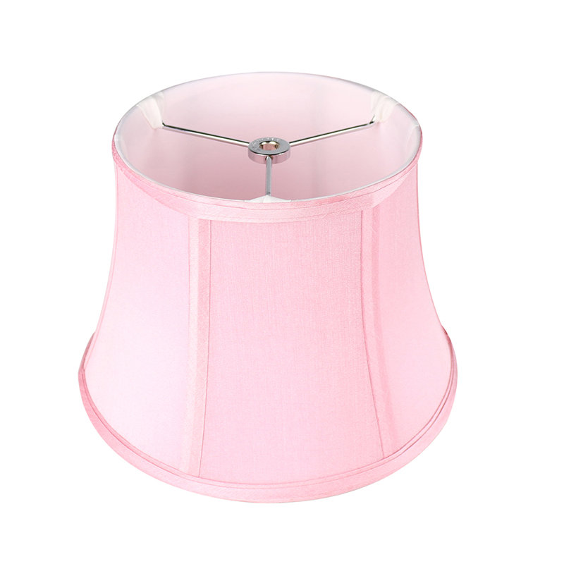Pink Faux Silk Bell Lamp Shade, 7" Top, 10" Bottom