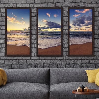 Beautiful Cloudscape Over the Sea - 3 Piece Picture Frame Photograph Print Set on Acrylic -  Picture Perfect International, 704-4412-1224