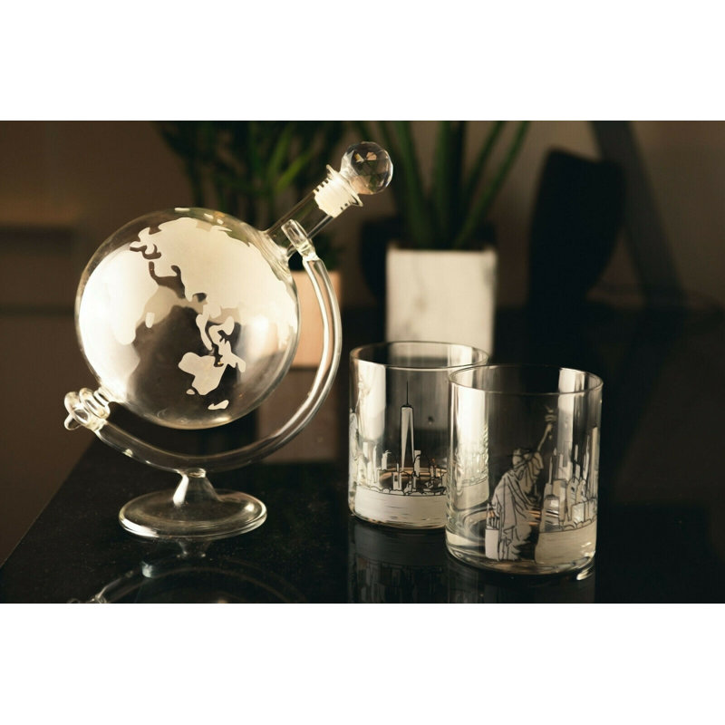 Elosie World Globe Glass 0.7L Decanter
