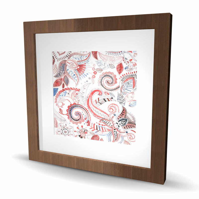 Paisley Pattern Framed Matted Print | Bedroom Decor