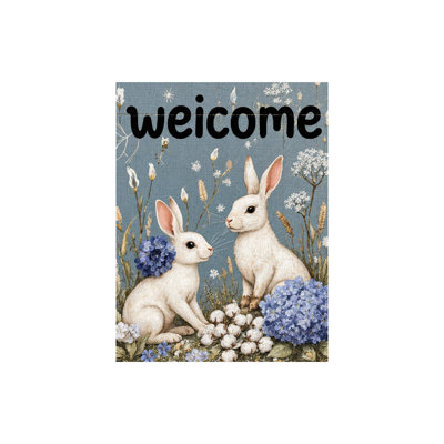 Drapeau de jardin lapin, 35 x 24 po, pour décoration saisonnière