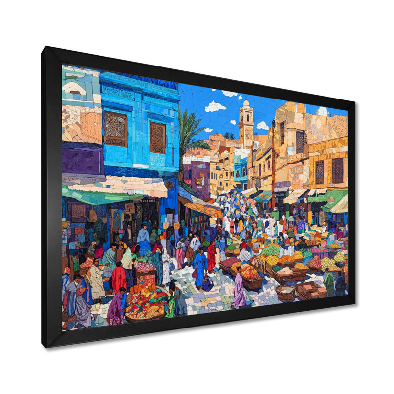 «Fez Frenzy Fez Morocco IV», impression d'art mural paysage, H 12 po x l 20 po, Noir